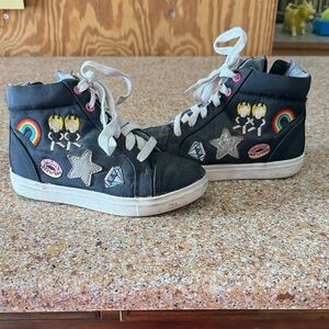 Stevies Black Sneakers with Colorful Patches